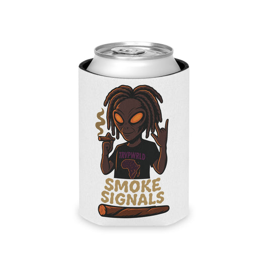 Chill Vibe Can Cooler – Smoke Signals, Party Gift, BBQ Accessory, Festival Gear, Unique Drink Holder
