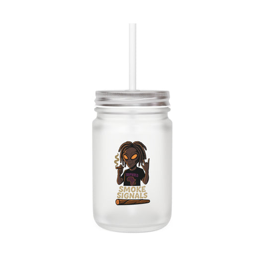 Frosted Mason Jar – Smoke Signals Edition