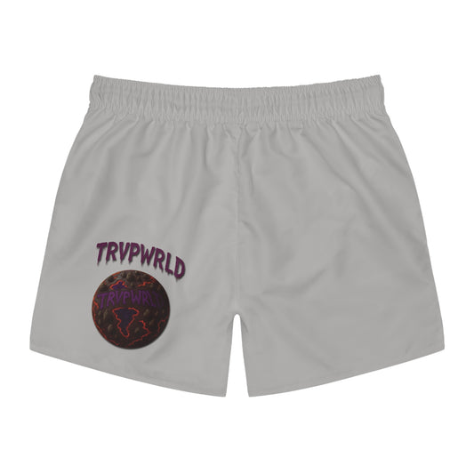 Smoke Signals Swim Trunks light grey – Tribal-Inspired Smoke Print