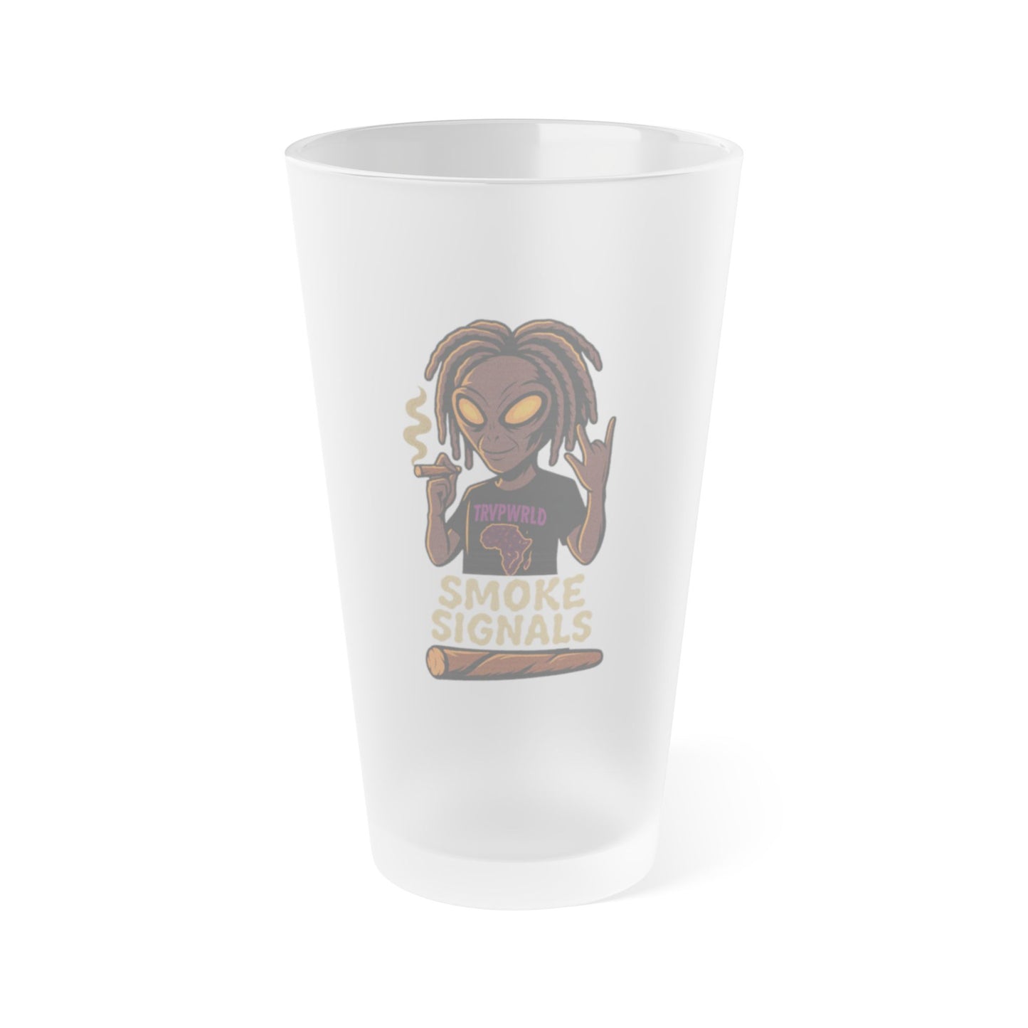 Frosted Pint Glass – Smoke Signals Print