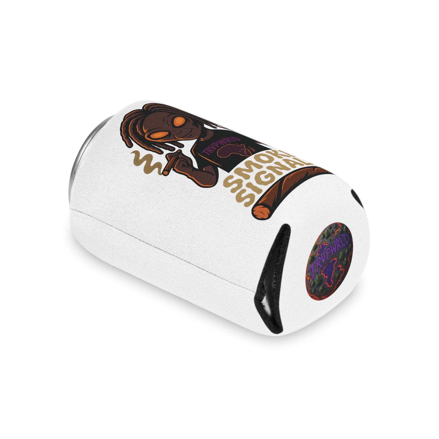 Chill Vibe Can Cooler – Smoke Signals, Party Gift, BBQ Accessory, Festival Gear, Unique Drink Holder